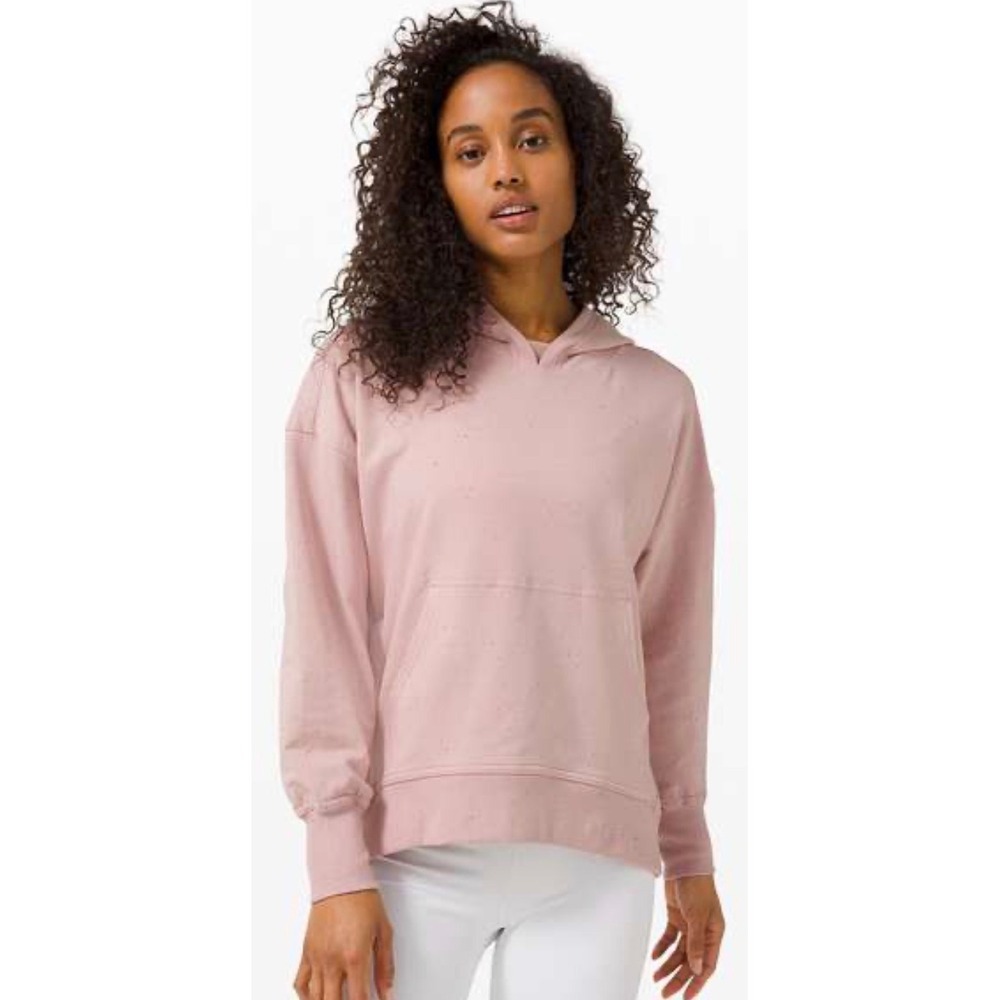 Lululemon Womens LA Back in Action Hoodie Pink Pullover Sweatshirt Lounge Cozy 6